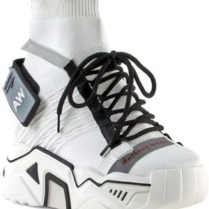 Anthony Wang Damson Lace-Up Chunky Platform Hidden Wedge Lifted Sneaker